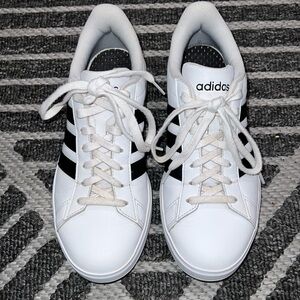 adidas Women's White and Black Sneakers